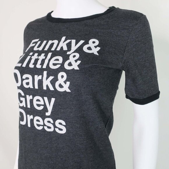 TRF by Zara Funky Little Dark Grey Dress Knee Length T-Shirt Women's Small - Picture 4 of 6
